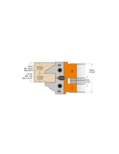 Set di 3 teste portacoltelli per antine e portoncini